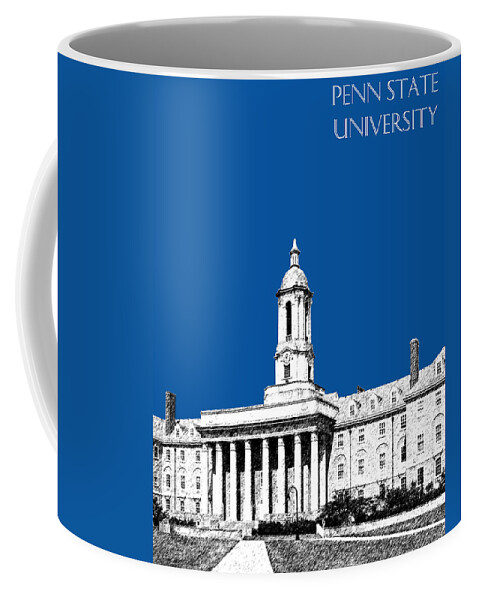 University Coffee Mug featuring the digital art Penn State University - Royal Blue by DB Artist