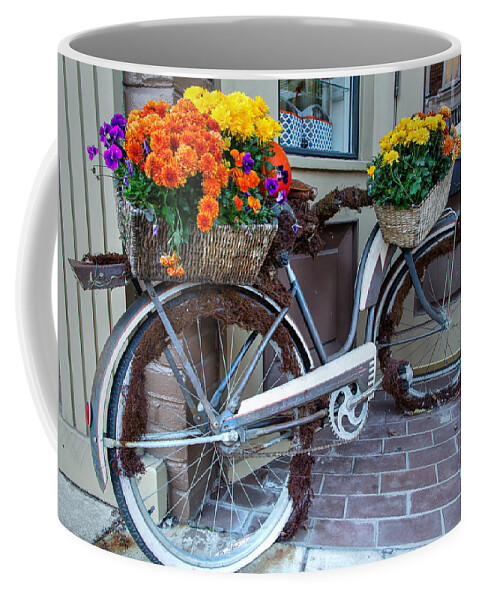 Cindy Archbell Coffee Mug featuring the photograph Pepperberries Bike by Cindy Archbell