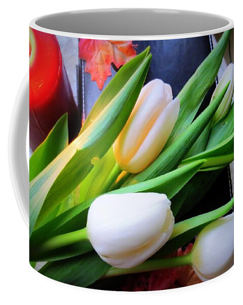 White Tulips Coffee Mug featuring the photograph Perfect Love by Kay Novy