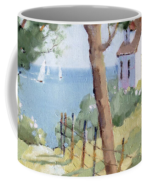 Nantucket Coffee Mug featuring the painting Perfectly Peaceful Nantucket by Joyce Hicks