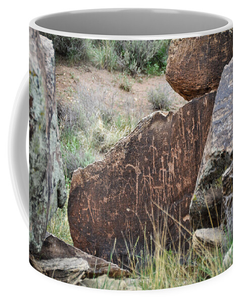Petroglyphs Coffee Mug featuring the photograph Petroglyph Art by Cheryl McClure
