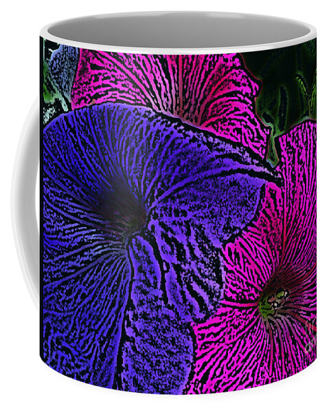 Batik Coffee Mug featuring the photograph Petunia Batik by Lynellen Nielsen