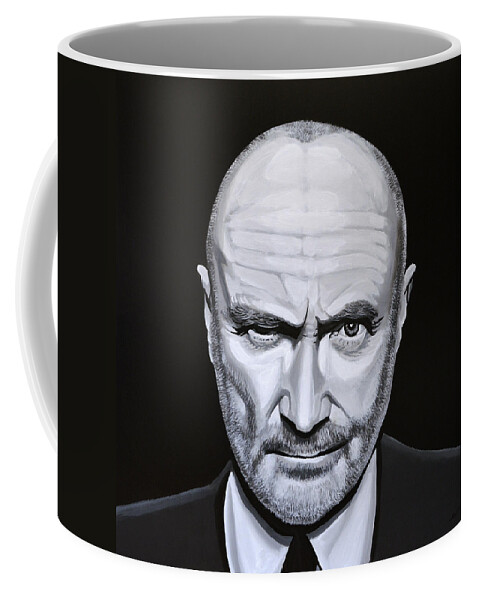 Phil Collins Coffee Mug featuring the painting Phil Collins by Paul Meijering