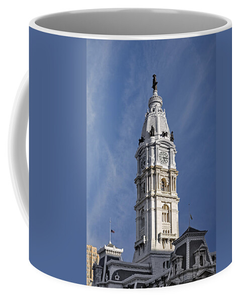Beaux-arts Coffee Mug featuring the photograph Philadelphia City Hall Tower by Susan Candelario