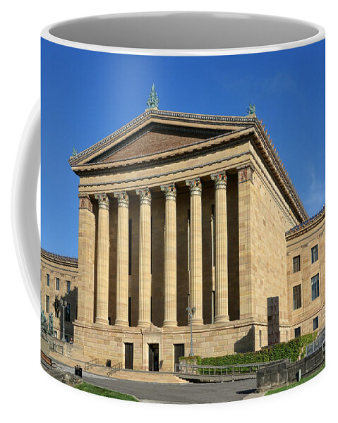 Phila Coffee Mug featuring the photograph Philadelphia Museum of Art Rear Facade by Olivier Le Queinec