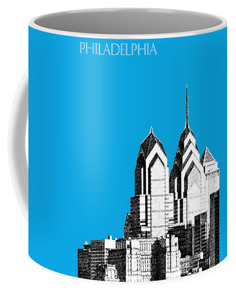 Architecture Coffee Mug featuring the digital art Philadelphia Skyline Liberty Place 1 - Ice Blue by DB Artist
