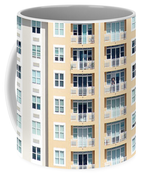 United States Coffee Mug featuring the photograph Phone Call on the Balcony by Darin Volpe