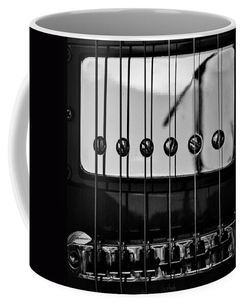 Guitar Coffee Mug featuring the photograph Phone Pole Reflection by Chris Berry