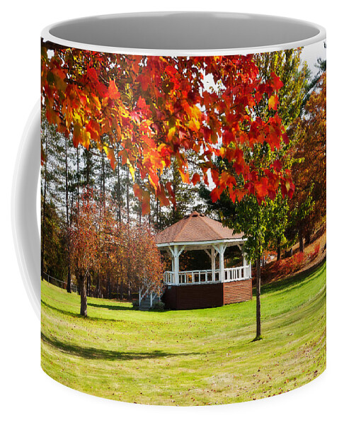 Autumn Coffee Mug featuring the photograph Picturesque Gazebo in the Town of Orange by Mitchell R Grosky