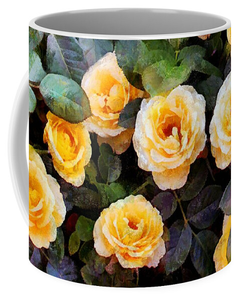 Roses Coffee Mug featuring the painting Pierre's Peach Roses by RC DeWinter