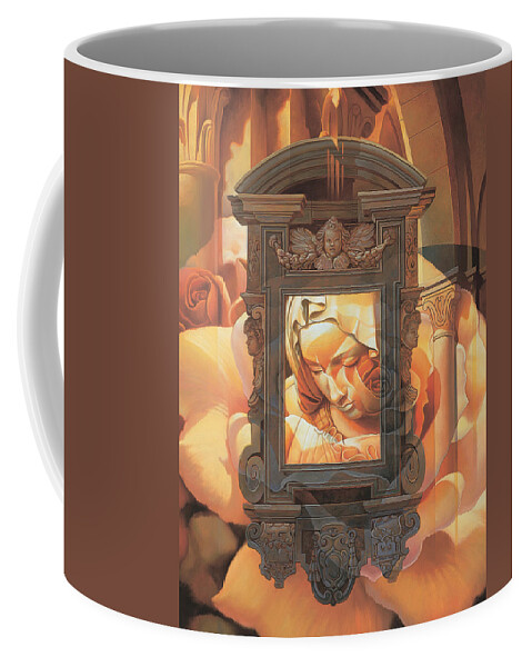Conceptual Coffee Mug featuring the painting Pieta by Mia Tavonatti