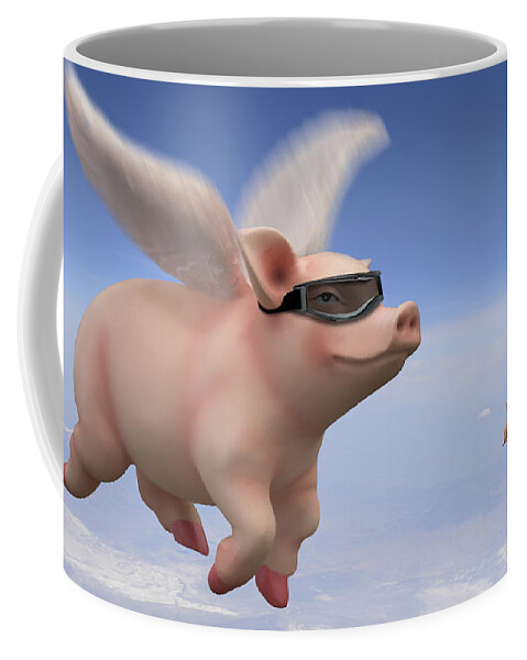 Pigs Fly Coffee Mug featuring the photograph Pigs Fly by Mike McGlothlen