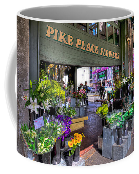 Seattle Coffee Mug featuring the photograph Pike Place Flowers by Spencer McDonald