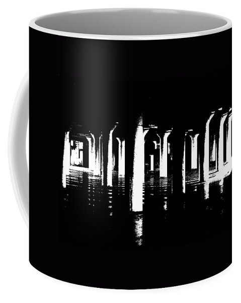 Industrial Architectural Coffee Mug featuring the photograph Pillars and Hardwoods by Cleaster Cotton