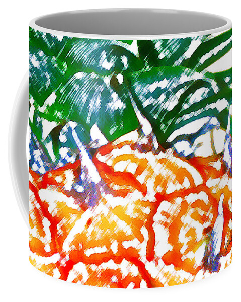 Food Coffee Mug featuring the digital art Prickly Pineapple by James Temple