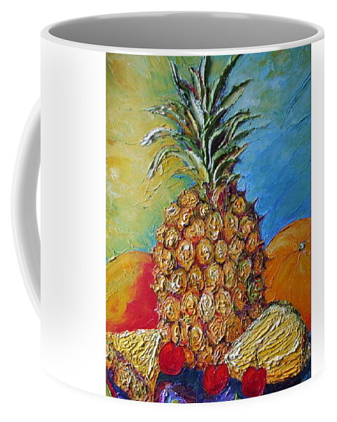 Pineapple Coffee Mug featuring the painting Pineapple by Paris Wyatt Llanso