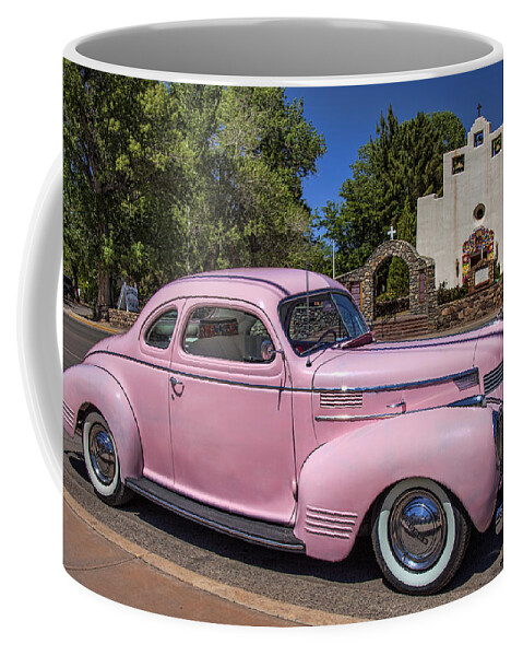 Dodge Coffee Mug featuring the photograph Pink Dodge in Tularosa by Diana Powell