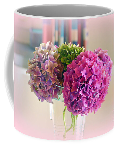 Hortensias Coffee Mug featuring the photograph Pink Joy Hydrangeas by Susanne Van Hulst