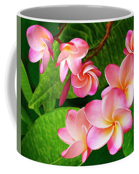 Plumeria Coffee Mug featuring the photograph Pink Plumeria by Ben and Raisa Gertsberg