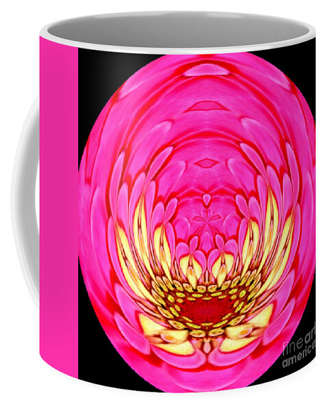 Zinnias Coffee Mug featuring the photograph Pink Zinnia Polar Coordinate 2 by Rose Santuci-Sofranko