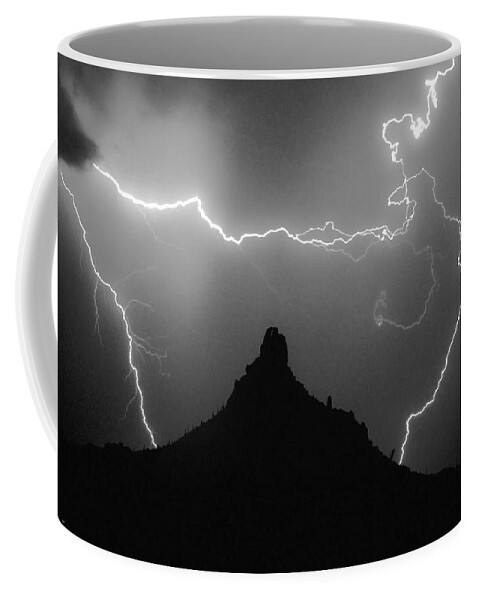 Lightning Coffee Mug featuring the photograph Pinnacle Peak Surrounded by James BO Insogna