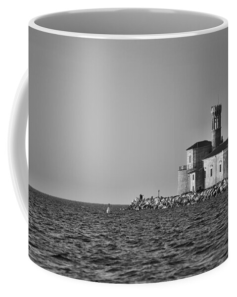 Sea Coffee Mug featuring the photograph Piran bw by Ivan Slosar