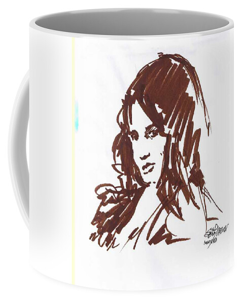 Playful Coffee Mug featuring the drawing Playful by Seth Weaver