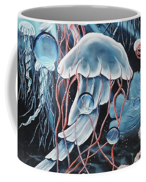 Ocean Coffee Mug featuring the painting Poetry In Motion by Dianna Lewis