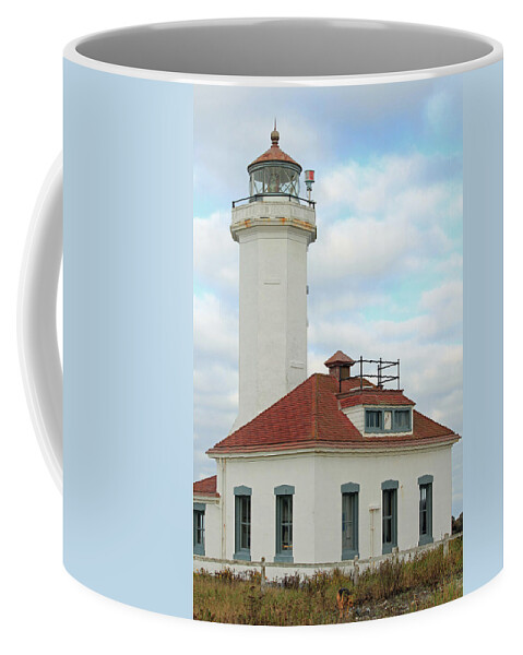 Point Wilson Lighthouse Coffee Mug featuring the photograph Point Wilson Lighthouse by E Faithe Lester