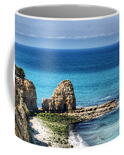 Pointe Du Hoc Coffee Mug featuring the photograph Pointe du Hoc by Weston Westmoreland