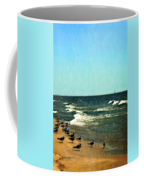 Lake Michigan Coffee Mug featuring the photograph Pointed into the Wind by Michelle Calkins