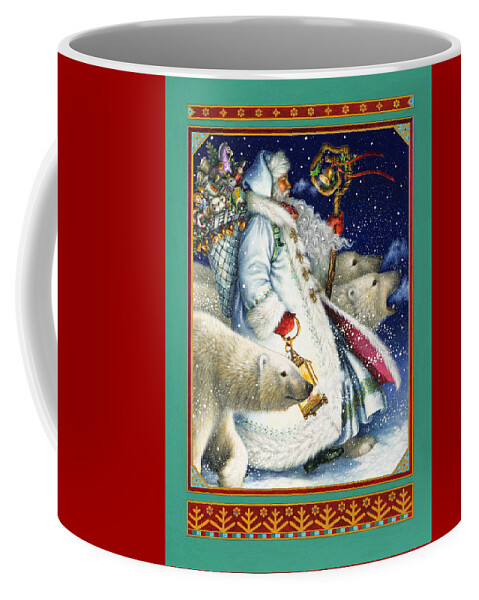 Santa Claus Coffee Mug featuring the painting Polar Magic by Lynn Bywaters