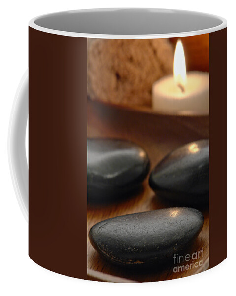 Spa Coffee Mug featuring the photograph Polished Stones in a Spa by Olivier Le Queinec