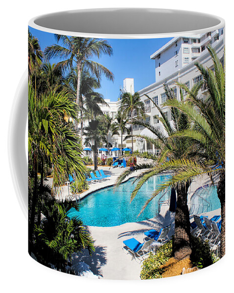 Pool Coffee Mug featuring the photograph Miami Beach Poolside Series 01 by Carlos Diaz