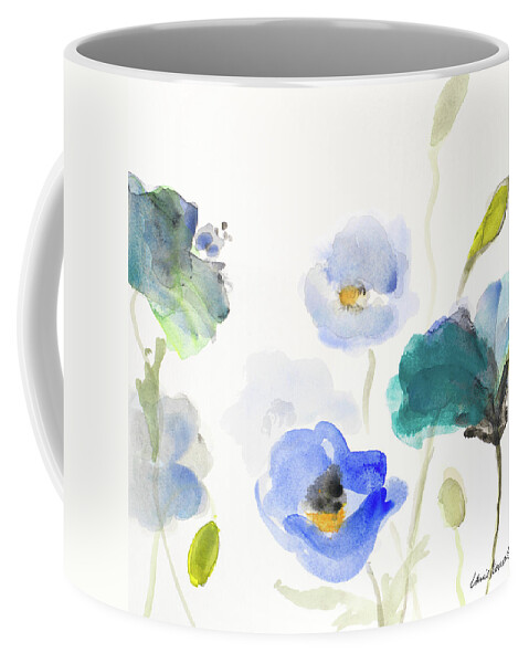Poppies Coffee Mug featuring the painting Poppies In The Blues I by Lanie Loreth