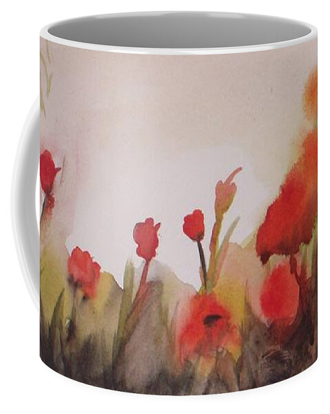 Poppy Field Coffee Mug featuring the painting Poppies by Vesna Antic