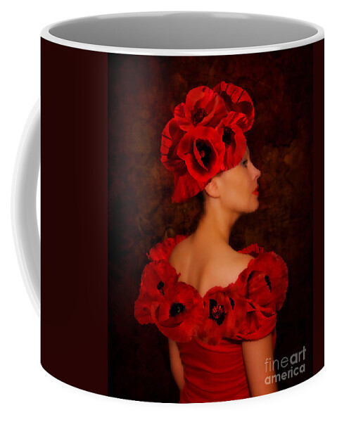 Poppy Flower Coffee Mug featuring the photograph Poppy Flower Hat by Olga Hamilton