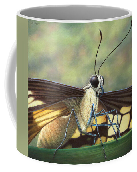 Butterfly Coffee Mug featuring the painting Portrait of a Butterfly by James W Johnson
