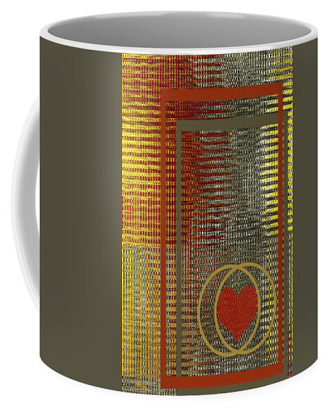 Geometric Abstract Coffee Mug featuring the digital art Portrait Of A Heart by Ben and Raisa Gertsberg