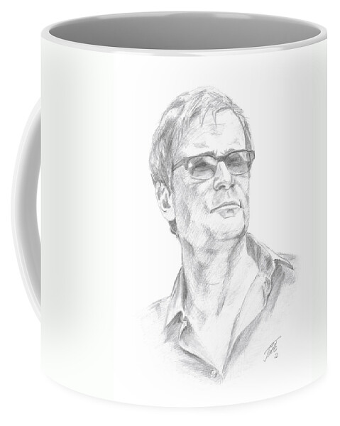 Man Coffee Mug featuring the drawing Portrait of a Man by Masha Batkova