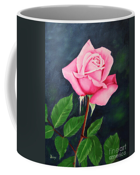 Portrait Of A Rose Coffee Mug featuring the painting Portrait of a Rose by Jimmie Bartlett