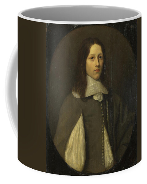 Abraham Raguineau Coffee Mug featuring the painting Portrait of a Young Man in Grey by Abraham Raguineau