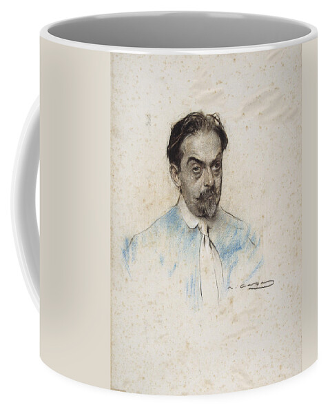 Ramon Casas Coffee Mug featuring the drawing Portrait of Josep Miro by Ramon Casas