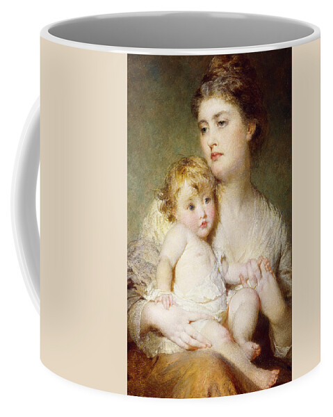 Affection Coffee Mug featuring the painting Portrait of the Duchess of St Albans with her Son by George Elgar Hicks