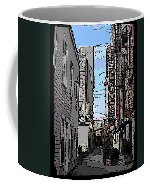Post Alley Coffee Mug featuring the digital art Post Alley 6 by Tim Allen