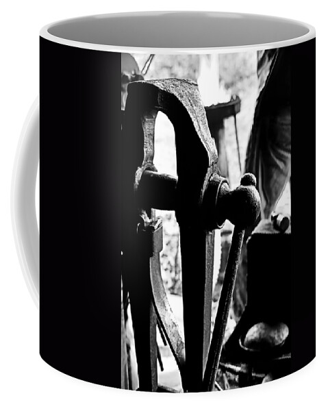 Blacksmithing Coffee Mug featuring the photograph Post Vice by Daniel Reed