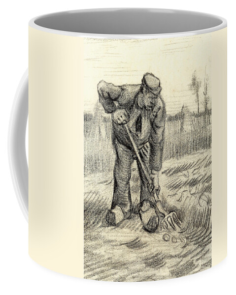 Potato Gatherer Coffee Mug featuring the painting Potato Gatherer by Vincent Van Gogh