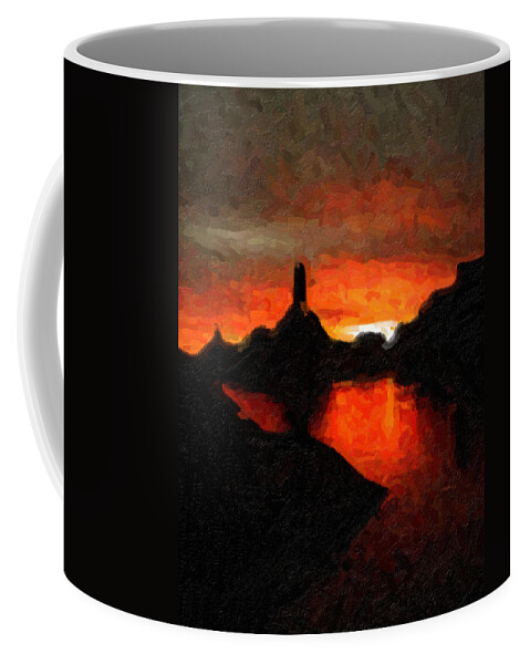 Digital Coffee Mug featuring the digital art Powell Sunset by David Hansen