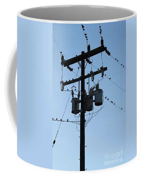 Power Coffee Mug featuring the photograph Power Pole by Henrik Lehnerer