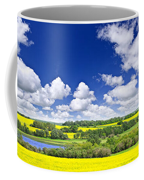 Panorama Coffee Mug featuring the photograph Prairie panorama in Saskatchewan by Elena Elisseeva